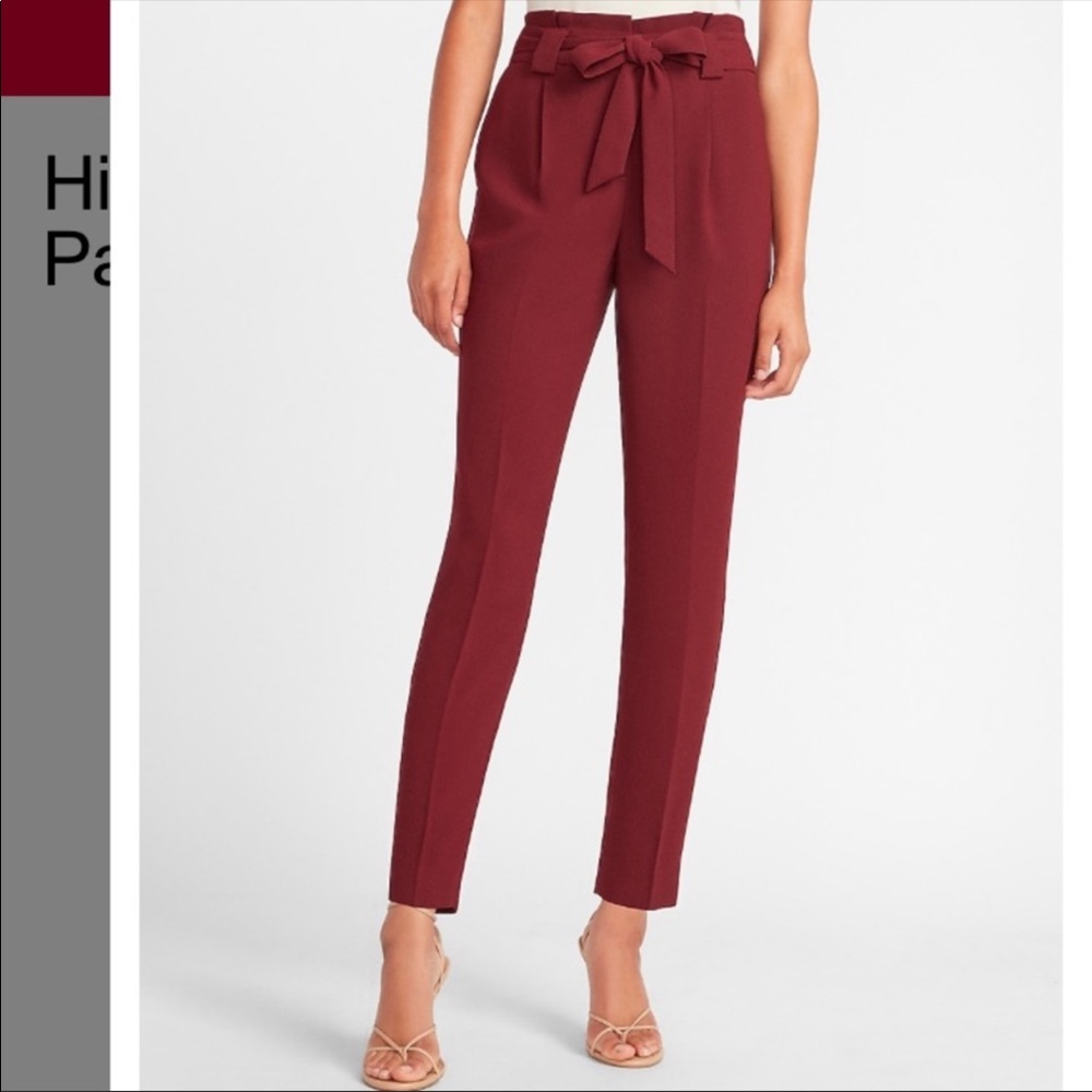Express Burgundy paper bag pants